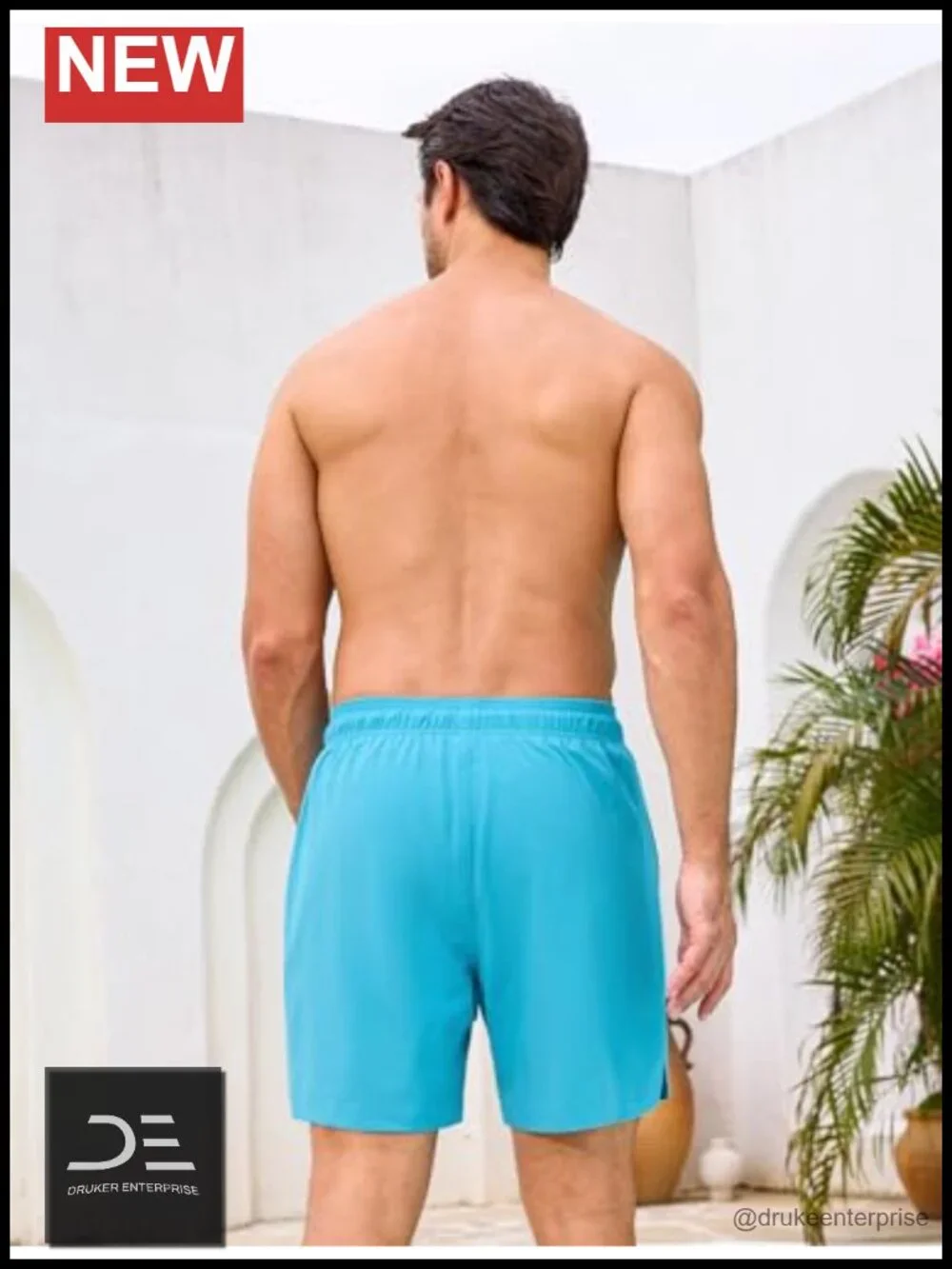 Men's Swim Trunks 2-in-1 with Compression Liner Quick Dry 7-Inch Zipper Pockets